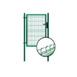 Egyszárnyú zöld kapu 3D-s kerítéshez 1094x1545 mm + zöld 60x60 mm-es 2180 mm oszlop