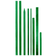 Újrahasznosított Kerek kerítés oszlop Zöld - 10x250cm (hegyezett)