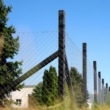 Újrahasznosított Fekete kerítés oszlop 10x10x250cm (hegyezett)