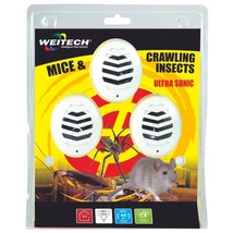 Weitech Ultrahangos kártevő riasztó 45m2, 3db/csomag /hálózatról működik 6 db