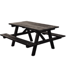 Újrahasznosított Asztal Egyberészes / 200 cm x 170 cm x 80 cm Fekete