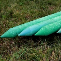 Újrahasznosított Kerek kerítés oszlop Zöld - 10x250cm (hegyezett)