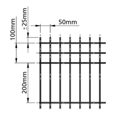 3D Táblás kerítés ANTRACIT RAL7016/1030mm/4-4mm/2505mm