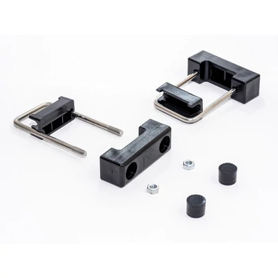 Rozsdamentes rögzítő bilincs 60mmx40mm-es oszlophoz FEKETE műa. résszel