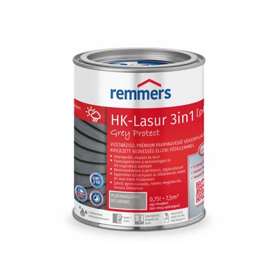 Remmers HK-Lasur 3in1 Plus Grey-Protect Platinaszürke 0,75 l